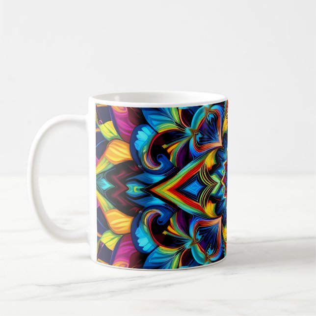 Mug Tasse, Coussin et Design Mandala de Kaléidoscope C (Gauche)