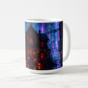mug / tasse Cyberpunk Halloween Maison Hantée Néon