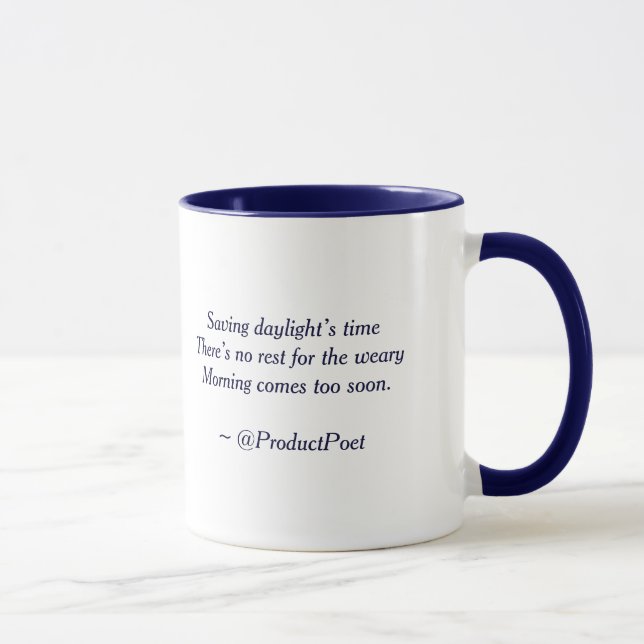 Mug "Tasse de café d'un Haiku de matin" (Droite)