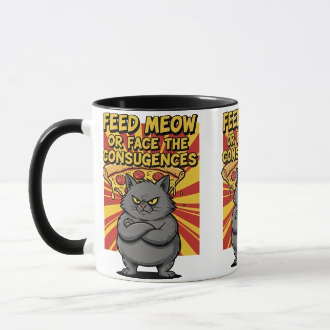 Mug "Tasse drôle de pizza – Tranche de bonheur pour le (Gauche)