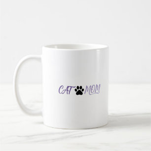 Mug Tasse Empreinte de Patte de Chat Maman Violet