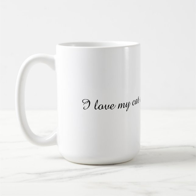 Mug Tasse, j'aime mon chat, chat aime, café du matin  (Gauche)