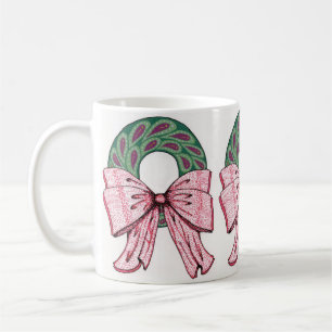 Mug tasse. motif de couronne de Noël 