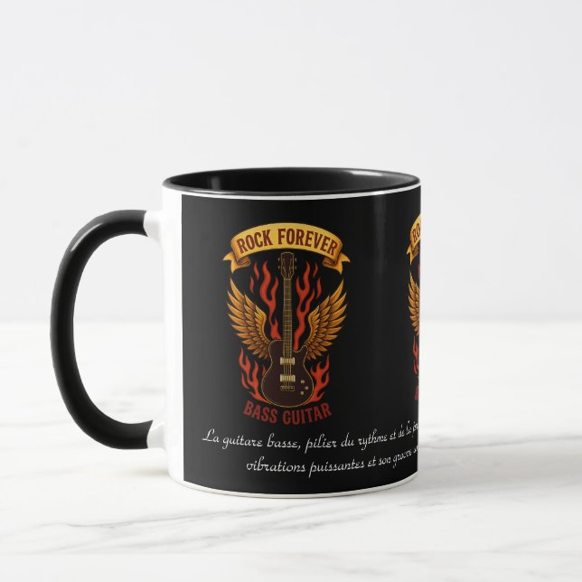 Mug tasse, Rock Forever, guitare basse (Gauche)