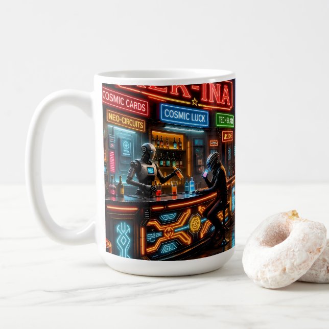 mug / tasse Saloon Cyberpunk Western Sci (Avec donut)