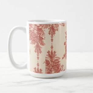 Mug Tasse, Tapisserie romantique en rouge