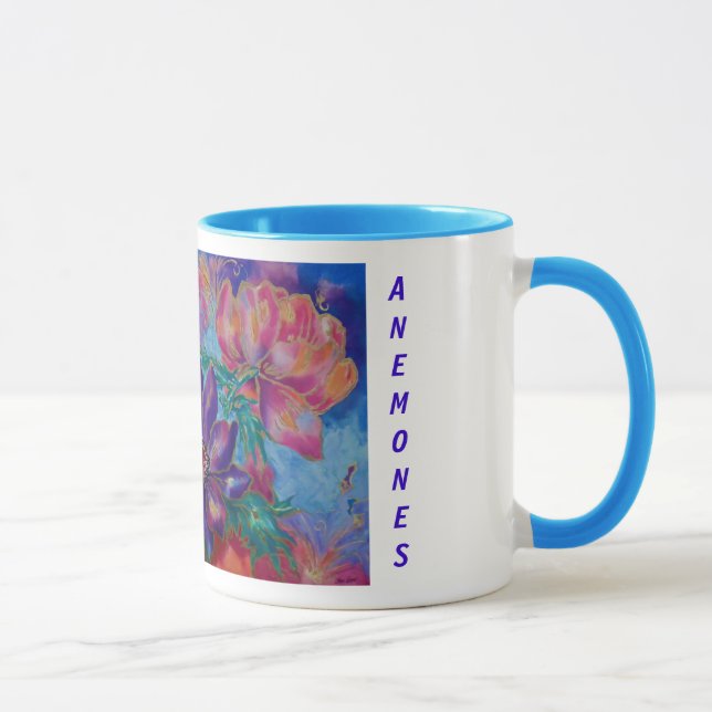 Mug Tasses, florales, anémones, paainting (Droite)