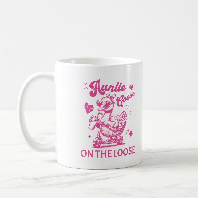 Mug Tatie Oie Déchaînée Graphique de Joli Animal de Fe (Gauche)
