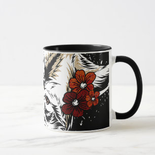Mug Tatoo Fleur Loup Vintage