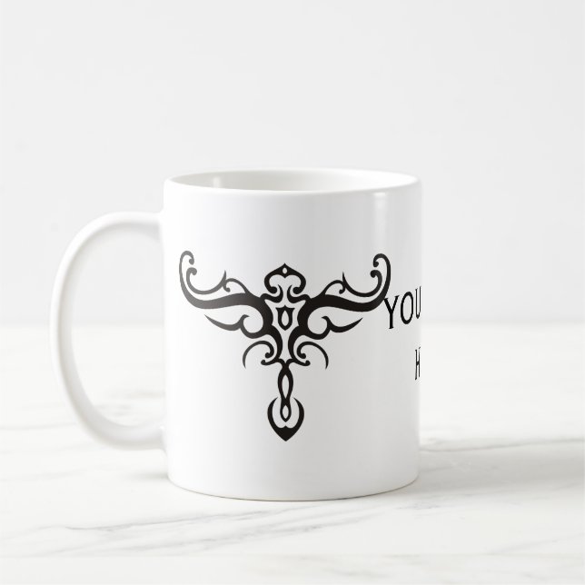 Mug TATOO NOIR TRIBAL III + votre idée (Gauche)