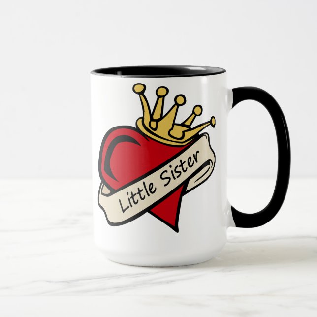 Mug Tatouage de coeur de petite soeur (Droite)