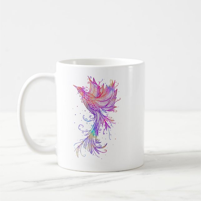 Mug Tatouage d'oiseaux à Phoenix arc-en-ciel (Gauche)