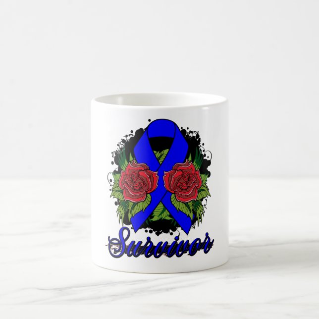 Mug Tatouage grunge rose de survivant d'arthrite (Centre)