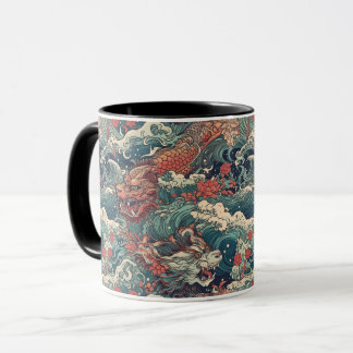 Mug Tatouage Japonais Art Dragons Jumeaux