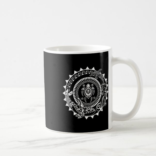 Mug Tatouage polynésien maori Orca Dolphin Turtle Scub (Droite)