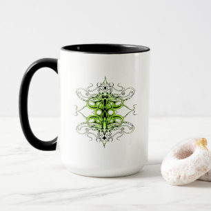 Mug Tatouage tribal celtique moderne vert forêt