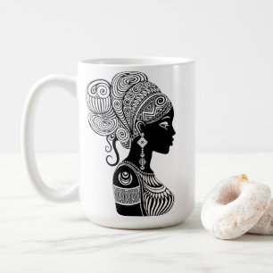 Mug Tatouage Tribal Portrait de Fille Africaine