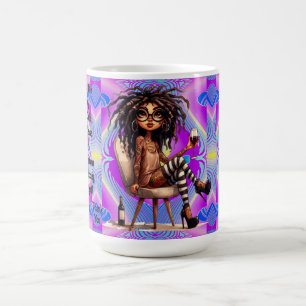 Mug Tatouages Quirky Lady & Musique Légère Vin