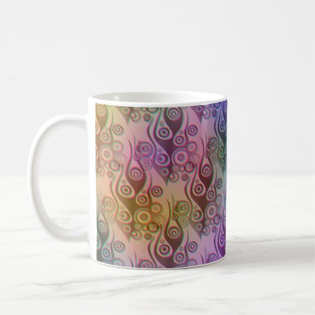 Mug Tattoo flammes & cercles motif + votre backgr. (Gauche)
