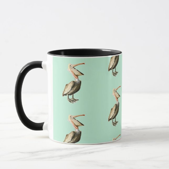 Mug Taupe pélicane chère et amusante (Gauche)