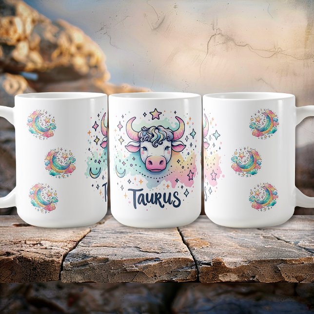 Mug Taureau coloré Taureau Zodiaque Astrologie (Colorful Taurus Bull Zodiac Astrology Coffee Mug)