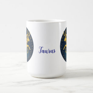 Mug Taureau doré par signes du zodiaque astrologique