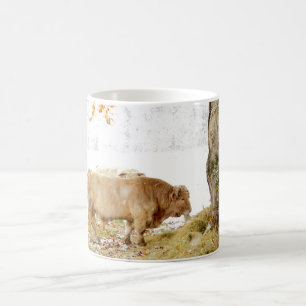 Mug Taureau du charolais dans la neige