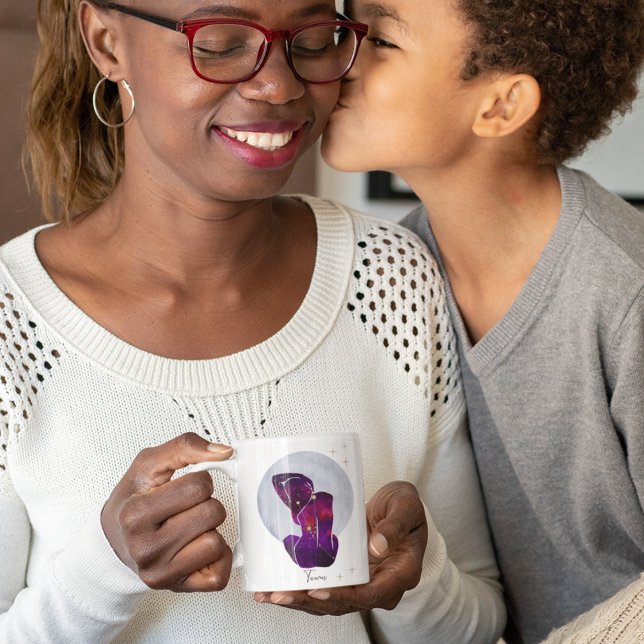 Mug Taureau Or Violet Design Féminin du Zodiaque (Créateur téléchargé)