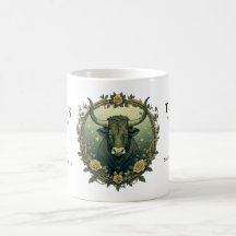 Taureau Zodiaque Art Nouveau Vintage Taureau