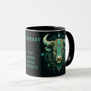 Mug Taurus Anniversaire Cadeau Ajouter un nom Beau caf