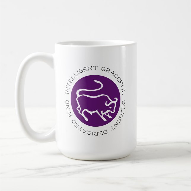 Mug Taurus Bull Logo Zodiac Star Sign Astrologie Café (Gauche)