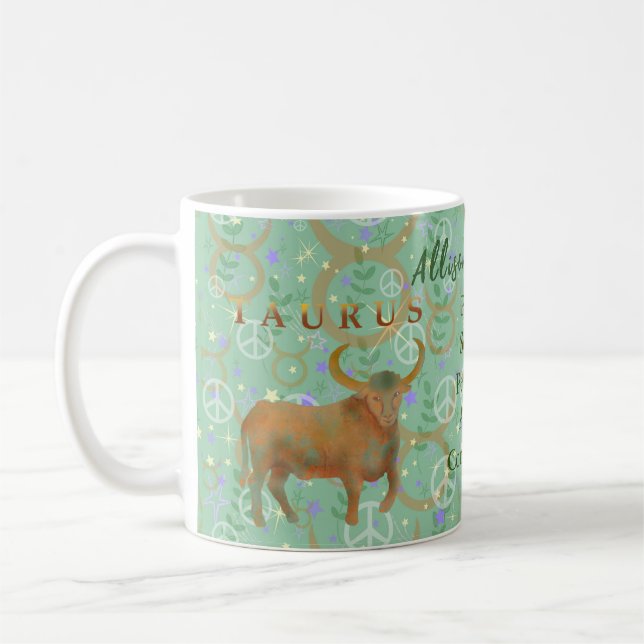 Mug Taurus Modern Zodiac Traits Personnalisés (Gauche)