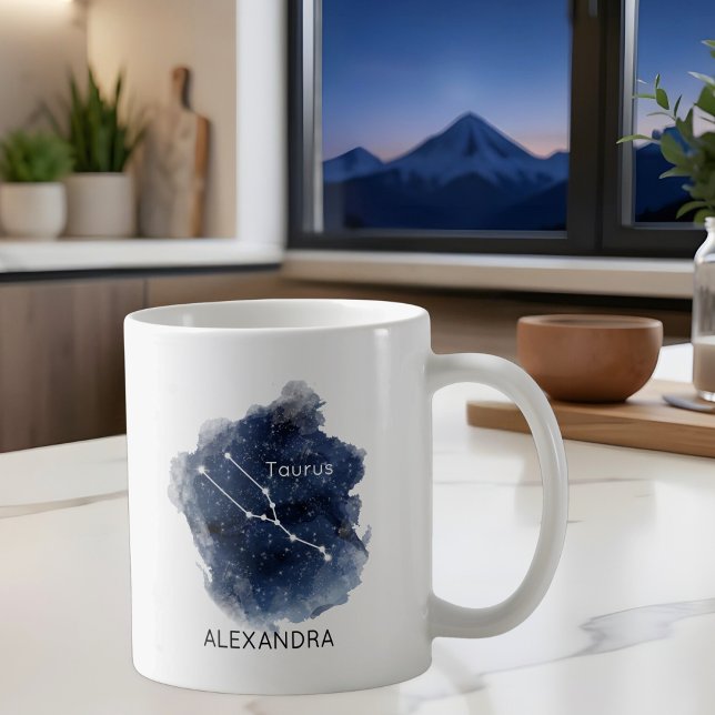 Mug Taurus Starry Night Constellation Custom Name  (Créateur téléchargé)