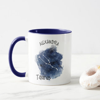 Mug Taurus Starry Night Constellation Nom personnalisé