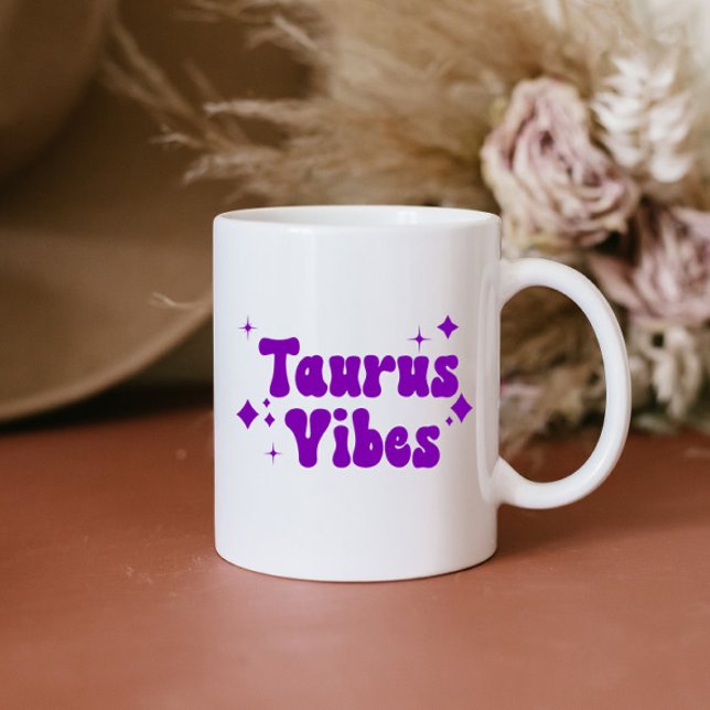 Mug Taurus Vibes Zodiac Astrologie Purple Stars Café (Créateur téléchargé)