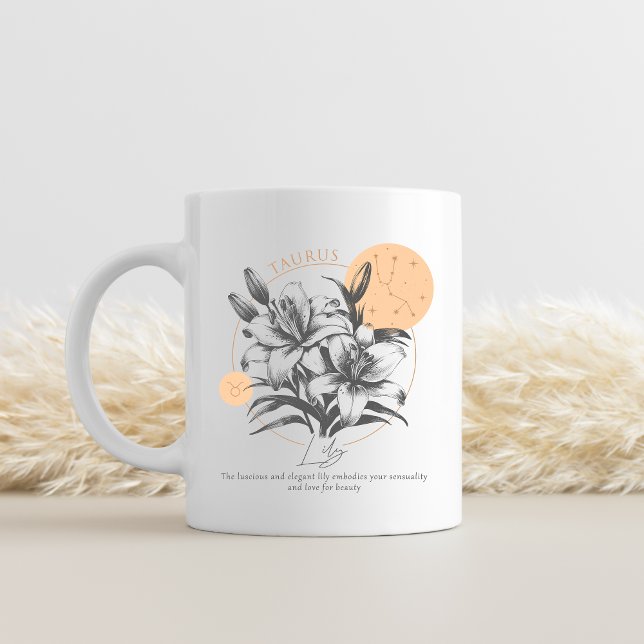 Mug Taurus zodiac fleur de naissance mois anniversaire (TaurusFlower birth mug)