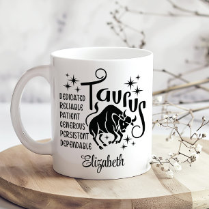 Mug Taurus Zodiac Horoscope Nom personnalisé
