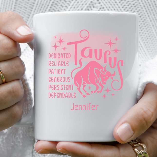Mug Taurus Zodiac Traits personnalisés Horoscope (Créateur téléchargé)