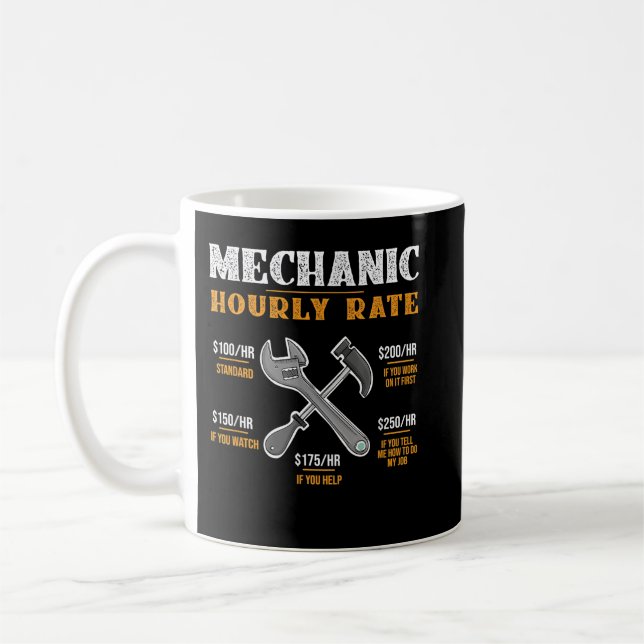 Mug Taux horaire de mécanique de bateau amusant (Gauche)
