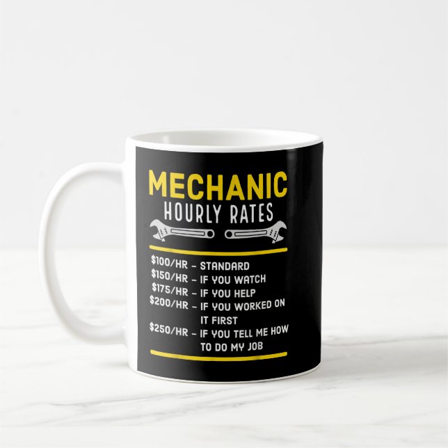 Mug Taux horaire mécanique amusant (Gauche)
