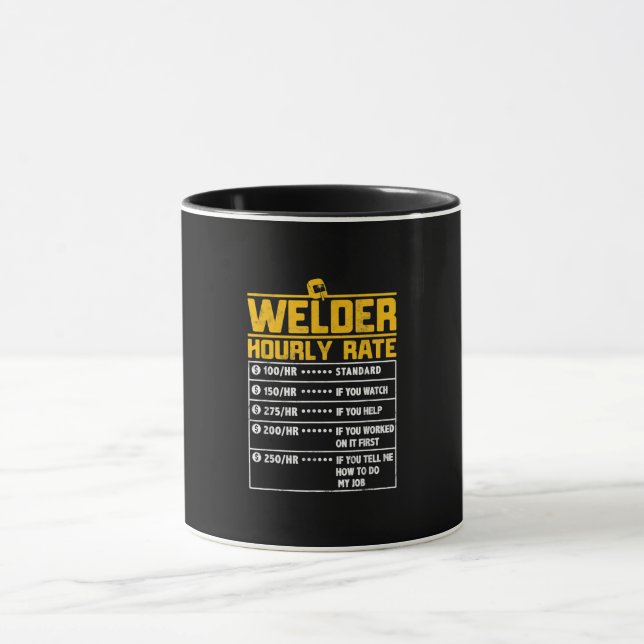 Mug Taux horaire mignon de souder | Cadeau pour souder (Centre)
