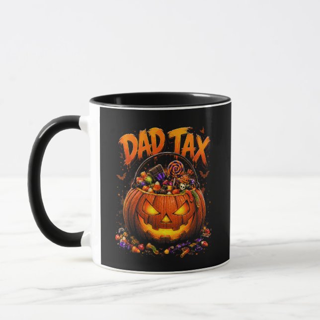 Mug Taxe Papa Drôle Halloween Citrouille (Gauche)