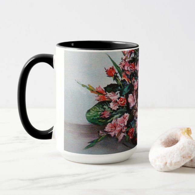 Mug Taza Bodegón de flores (Avec donut)