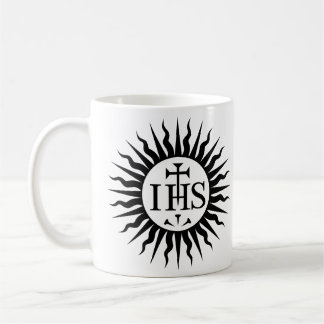 Mug Taza con el monograma IHS de la Compañía de Jesús