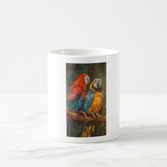 Mug Taza con Loros Tropicales Kawaii Coloridos (Centre)