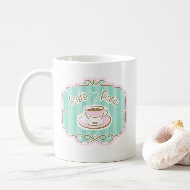 Mug Taza De Café Café Paris (Avec donut)