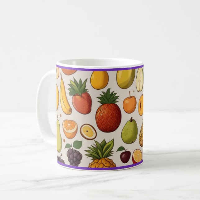Mug taza de café con diseño de frutas (Devant gauche)
