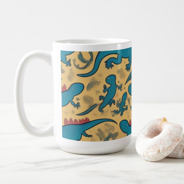 Mug  Taza de Café con Diseño de Lagartijas (Avec donut)
