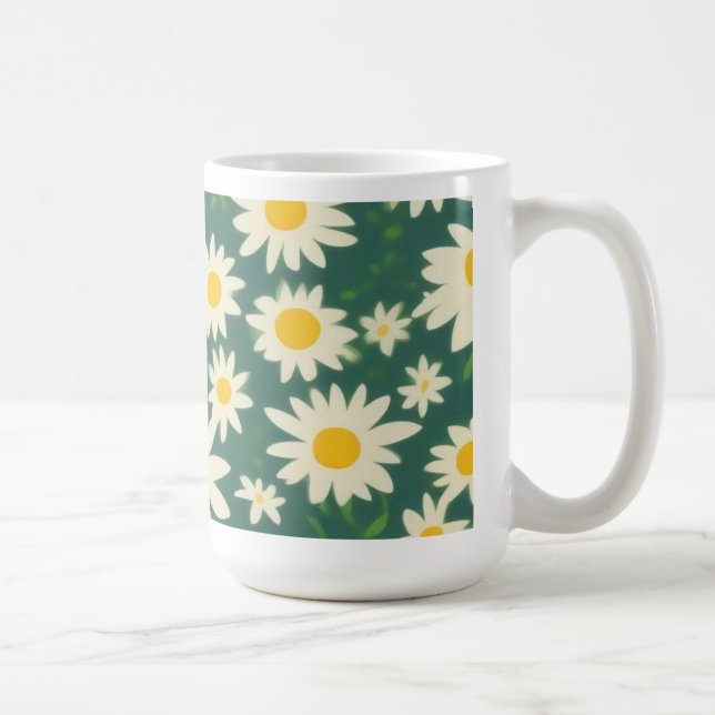 Mug Taza de Café con Diseño de Margaritas (Droite)
