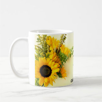 Mug Taza de cafe diseño girasol y frace motivadora